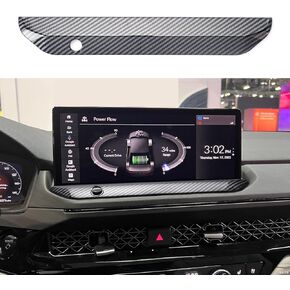 Fit for Honda Accord Hybrid 2025 2024 2023 Center Navigation Frame Trim Cover，Carbon Fiber Style Plastic Panel Compatible with 12.3-Inch Touchscreen, Car Interior Accessories