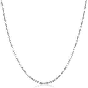 Kooljewelry Solid 14k Yellow or White Gold 1.1 mm Rolo Chain Necklace (16, 18, 20, 24 or 30 inch)