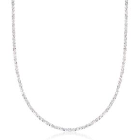 Ross-Simons Italian 2mm Sterling Silver Crisscross-Chain Necklace