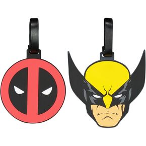 FUL Deadpool & Wolverine 2-Piece Suitcase ID Tag Set with Adjustable Straps, Multi
