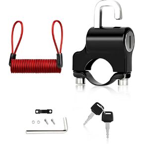 Motorcycle Helmet Lock Anti-Theft, Metal Helmet Safety Lock with 2 Keys, Tamper-Proof Helmet Security Lock Fit for Motorbike Scooter Street Bike, Motorcycle Accessories (Red)