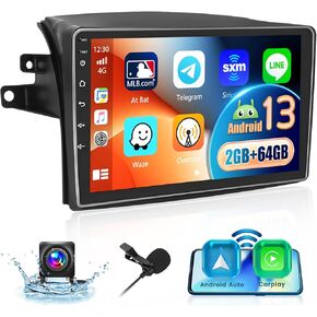 [2+64GB] Inefala Android 13 Car Stereo Upgrade for Toyota Sienna 2004-2010, 9" Touch Screen with Wireless Carplay Android Auto, GPS Bluetooth WiFi SWC USB RCA Canbus MIC Backup Camera