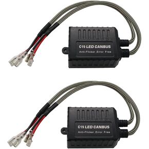 C19 LED Head Light Decoders, Warning Flicker Canceller For Car Headlights, 2Pcs Car Led Headlight Decoder 24V H1 H3 C19 To Release Fault Light Alarm To Mount