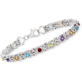 Ross-Simons Gemstone Byzantine Bracelet in Sterling Silver