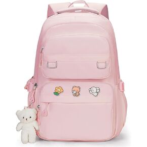 Cute Aesthetic School Backpack for Teens Girls Boys Women, College Laptop Bookbag for High Middle School Student (Black)