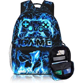 حقيبة الظهر الأولاد للأطفال على ظهر لعبة Boys Boys Children لعبة Bookbag Cofens Elementary Middle School Protcs for Boy 6-18 Broof Lightweight 17 Intraved Back Pack
