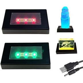 2Pcs LED Display Stand, Multicolor Pedestal Color Show Stand, Rectangle Led Light Display Base for Glass Crystal Art
