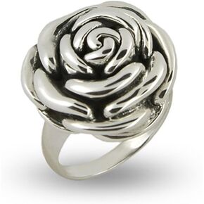 EVE'S ADDICTION Sterling Silver Rose Ring Women's - Women's Fashion Ring - Gifts for Mom