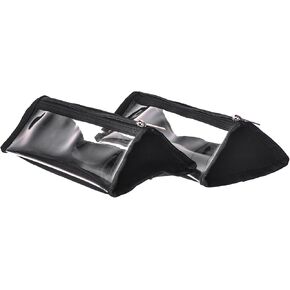 TSA معتمدة من أجل Carry On Travel Clear Bag Black Black Finyl Makeup Bag قابلة للطي منظم تعبئة الفرشاة 3-1-1