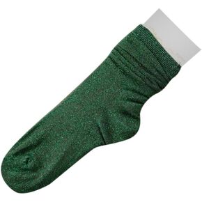 Ealafee Glitter Shiny Socks for Women Retro Loose Socks Short Tube Crew Socks