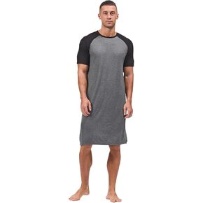Mens Nightshirt Pajamas Short Sleeve Nightgown Sleepwear Big&Tall Sleep Shirts