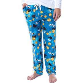Sesame Street Men's Cookie Monster Tie Dye Adult Sleep Lounge Pajama Pants (Large) Blue