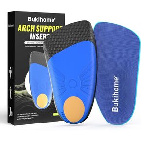 Plantar Fasciitis Relief Heel Inserts - Bukihome Heel Cushion Inserts Gel Heel Shock Absorbing Insoles for Heel Spur, Achilles Tendon, Foot Care Heel Cups Arch Support Inserts for Shoes-Small