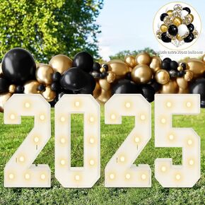 MARQUEE LIGHT UP NUTURTS 2025-2.3FT 2025 DECREATIONS TRAVENTION THE 30PCS GOLD BLACK CONFETTI BALONS من 2025 الحفلات ديكور لرياض الأطفال في مرحلة ما قبل المدرسة ديكور كلية المدرسة الثانوية (2025)