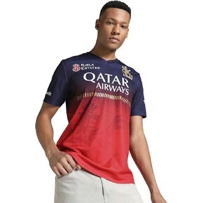 PUMA RCB 2025 MEN MENMER نسخة طبق الأصل من الكريكيت ، SCARLET NAVY-FLAME