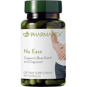 Nu Skin - Nu Ease Digestive Supplement | Bloating Relief, Dietary Supplement | Natural Plant Extracts, Non-Laxative | Antioxidant Supplement, Gut Support | Supplement for Women (30 Capsules)