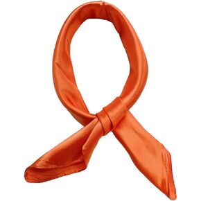 Women’s Solid Color Square Scarf Neckerchief (Orange)