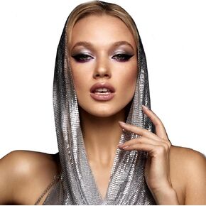 Ralcosuss Women’s Muslim Jersey Hijab Sparkle Metallic Sequins Glitter Head Scarf Hair Wrap Turban Headwear