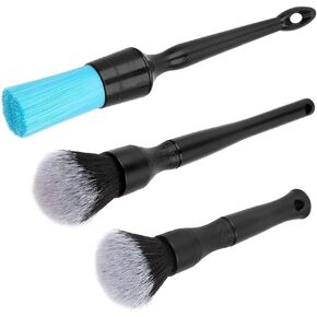Car Detailing Brush Set, 3 Pack Interior & Exterior Cleaning Brushes, Soft Bristle for Air Vents, Wheels, Dashboard