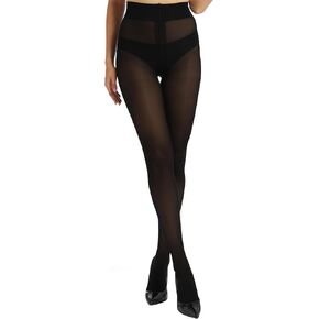 Rip Resistant Tights for Women, 40D Semi Sheer High Waist T-Crotch Durability Pantyhose