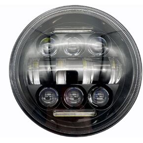 5-3/4 5.75 inch Motorcycle LED Headlight for Harley Davidson Wide Glide Super Glide Sportster Iron 883 1200 Forty-Eight Street 500 700 Indian FTR Scout Bobber Sixty Spirit Super Chief Limited