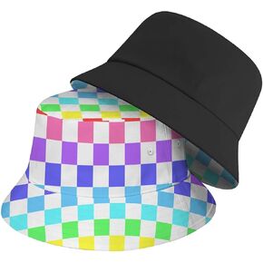 Bucket Hat for Women Men Unisex Sun Cap Packable Outdoor Fisherman Hat Headwear,Reversible Double-Side-Wear