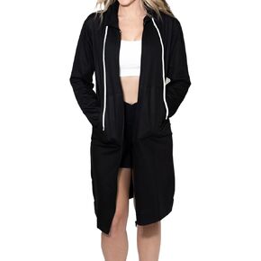 MISS POPULAR Womens Long Zipper Hoodie Casual Pockets Zip Up Tunic Sweatshirt Dress| Sizes S-2XL