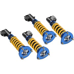 Sets of 4 Height Adjustable Coilover Lowering Kit Suspension Coil Spring Strut Shocks Compatible for 2005 Saab / 2003 2004 2005 2006 2007 Subaru Impreza Forester