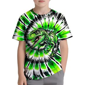 Kids Tie Dye Shirt Size 6-18 Children Hippies Senior Short Sleeve Tees Tie-Dye T Shirt for Boys Girls