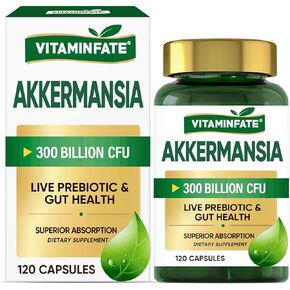 GLP-1 Supplement with Akkermansia Probiotic, 300 Billion AFU Probiotics for GLP-1 Production, Gut, Digestive, Immune & Overall Health, 120 Capsules