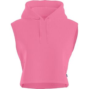 URBAN BUCK Neon Tank Top Sleeveless Hoodie For Women - UPF50+ Sun Protection Crop Top Sweatshirt For Workout & Running in Kuwait