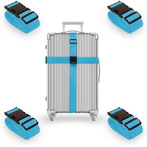 L'AIKEAU Luggage Straps - 4-Pack Travel Belt for Suitcases, Backpacks, and Bags - Orange