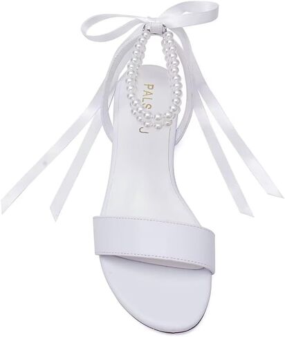 Wedding Shoes for Bride Flat Sandals Open Toe Pearl Bridal Shoes Flat Wedding Sandals in Saudi Arabia