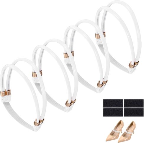 uxcell 4 Pairs High Heels Shoe Straps, Rhinestone Elastic Shoe Straps Heels Detachable Ankle Straps Replacement Shoelace Crystal for Women Loose Slippers Sandals, Transparent in Saudi Arabia