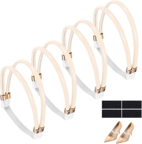 uxcell 4 Pairs High Heels Shoe Straps, Rhinestone Elastic Shoe Straps Heels Detachable Ankle Straps Replacement Shoelace Crystal for Women Loose Slippers Sandals, Transparent in Saudi Arabia