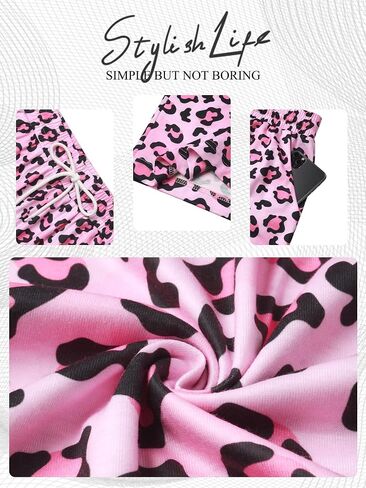 RMCMS نساء Leopard Print Pajama Pants Cheetah Wide Pjs Pants High Pherced Reshring Lounge مع جيوب in Kuwait