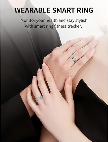 Smart Ring Health Tracker, Fitness Heart Rate Tracker Smart Ring, IP68 Water Resistant App Control Bluetooth Fitness Tracker Rings Compatible with iOS Android in Saudi Arabia