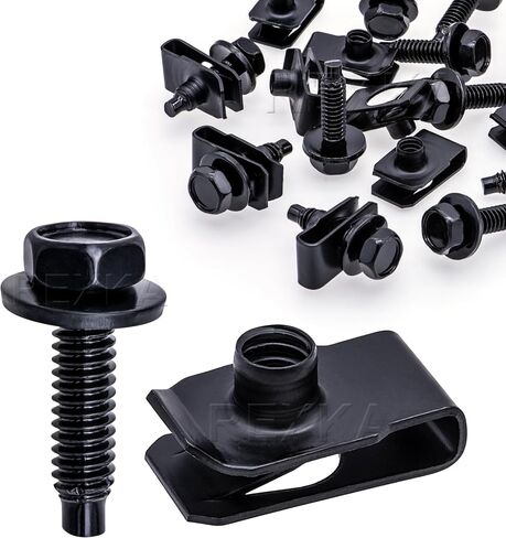 Rexka 25pcs 1/4"-20 X 1" Hex Head SEM Dog Point Fender Door Valance Body Bolts Loose Washers 6025329 for Chrysler GM Ford Dakota, Durango, Grand Cherokee, Ram 1500, Ram 2500, Ram 3500, Viper in Saudi Arabia