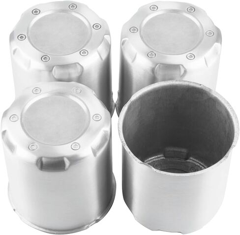 4Pcs 4.25 inch Wheel Center Caps Aluminum Rivet Design Fit 4.25" Center Bore Truck Trailer RV SUV Wheels Rims, Silver Push Through Hub Covers in Kuwait