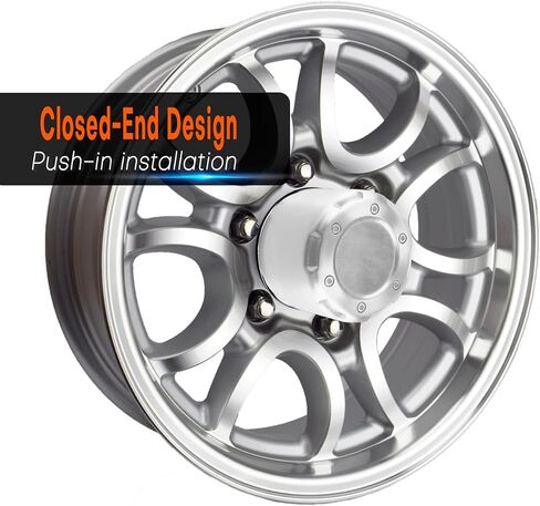 4Pcs 4.25 inch Wheel Center Caps Aluminum Rivet Design Fit 4.25" Center Bore Truck Trailer RV SUV Wheels Rims, Silver Push Through Hub Covers in Kuwait