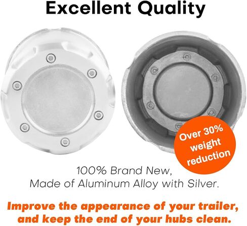 4Pcs 4.25 inch Wheel Center Caps Aluminum Rivet Design Fit 4.25" Center Bore Truck Trailer RV SUV Wheels Rims, Silver Push Through Hub Covers in Kuwait