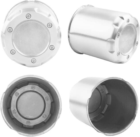 4Pcs 4.25 inch Wheel Center Caps Aluminum Rivet Design Fit 4.25" Center Bore Truck Trailer RV SUV Wheels Rims, Silver Push Through Hub Covers in Kuwait