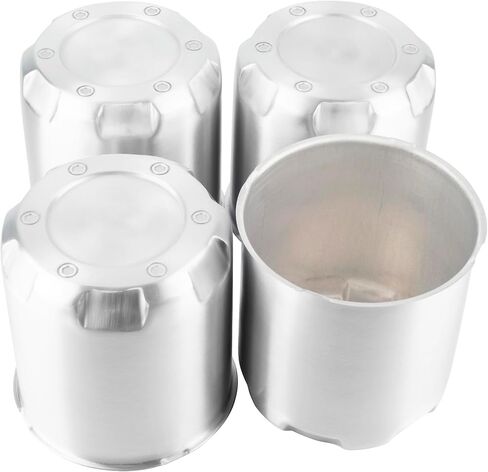 4Pcs 4.25 inch Wheel Center Caps Aluminum Rivet Design Fit 4.25" Center Bore Truck Trailer RV SUV Wheels Rims, Silver Push Through Hub Covers in Kuwait