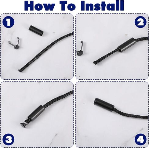 10 Sets Shoelace Tips, Alloy Aglet Shoe Lace End Tips Hoodie String Ends Cylindrical Tip Replacement for Shoes Clothes in Saudi Arabia