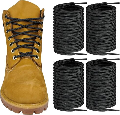 2 Pairs Boots Shoe Laces for Timberland Work Hiking Hunting Round Replacement Shoelaces in Saudi Arabia