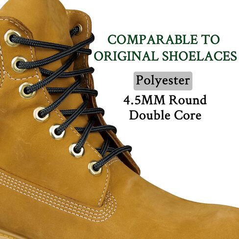 2 Pairs Boots Shoe Laces for Timberland Work Hiking Hunting Round Replacement Shoelaces in Saudi Arabia