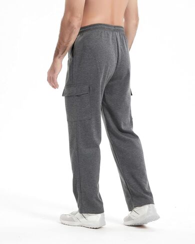 AIFARLD Men's Cargo Sweatpants Casual Baggy Sweat Pants for Men Straight Leg Lounge Drawstring with Pockets Open Bottom in Saudi Arabia
