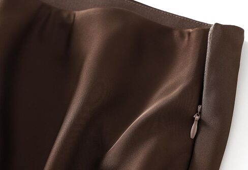 GOLDSTITCH Women's Satin High Waist Skirts Elegant Flared Casual A Line Maxi Skirt in Saudi Arabia