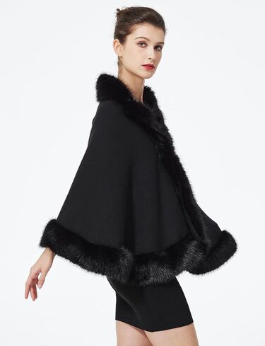 BEAUTELICATE Faux Fur Shawl Wrap Stole Shrug Bridal Winter Wedding with Hook in Saudi Arabia