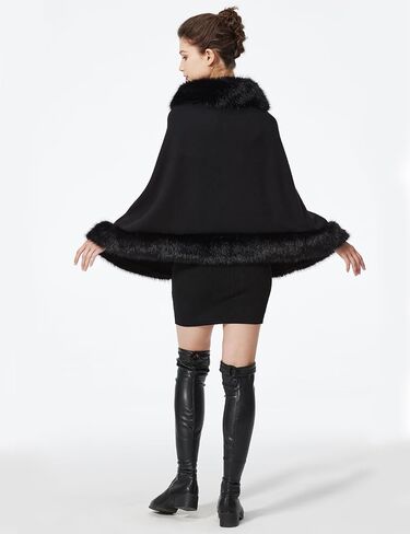 BEAUTELICATE Faux Fur Shawl Wrap Stole Shrug Bridal Winter Wedding with Hook in Saudi Arabia